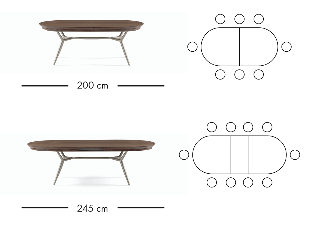 Verona utdragbart matbord 200–245 cm