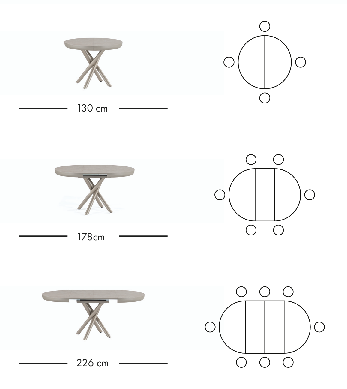 Winston utdragbart matbord 130–226 cm